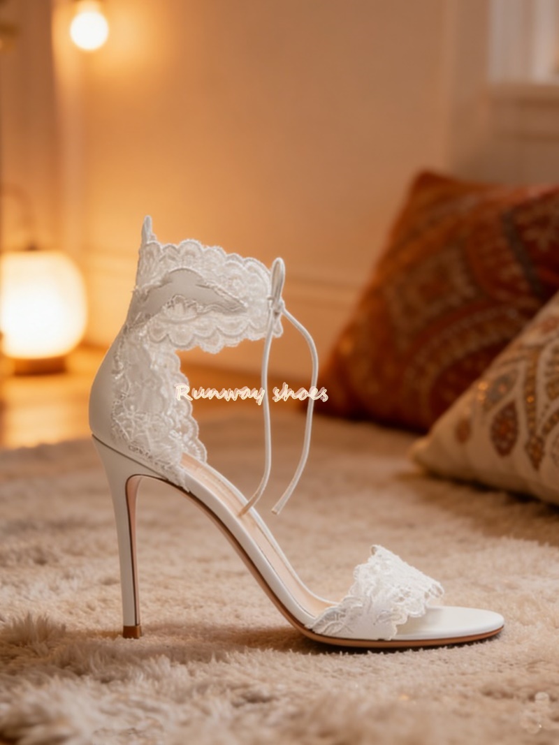 Embroidery White - Lace Fabric Lace Single Buckle Strap
