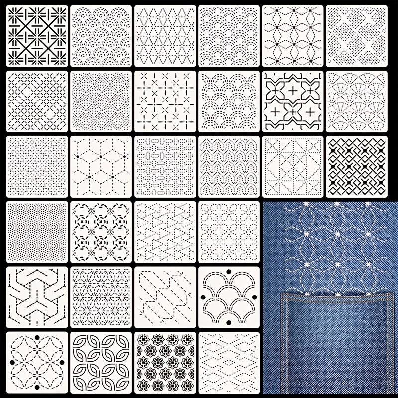 Embroidery Meaning - 30Pcs Embroidery Templates DIY Embroidery Patterns