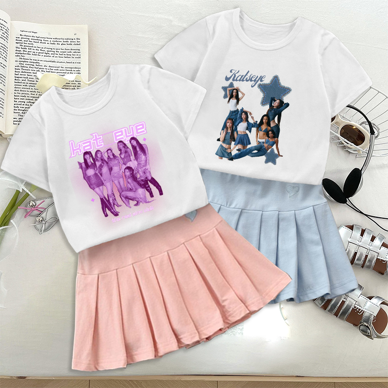 Fashion K POP K-KATSEYE T-shir - Embroidery Shirt ulasan dan harga