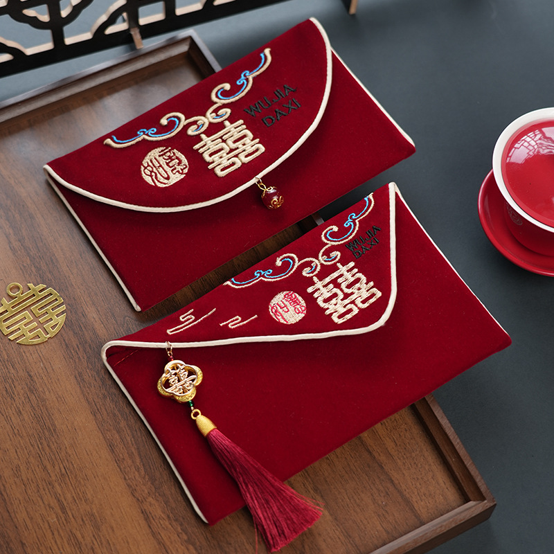 1Pcs Multiple Patterns Wedding - Embroidery Red ulasan dan harga