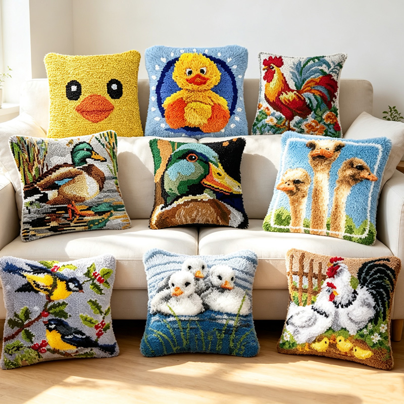 Cartoon Cute Bird Duck Latch H - Printed Embroidery Kit ulasan dan harga