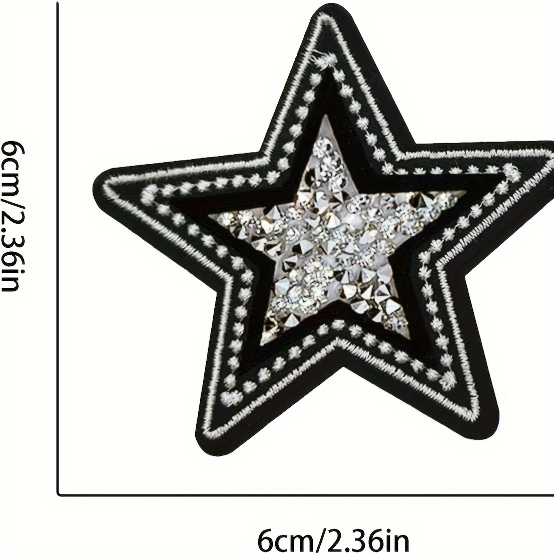 5 PCS Black and White Twinkle  - Embroidery On Jeans ulasan dan harga