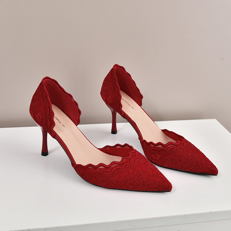 Luxury Red White Lace Embroide - Embroidery Red ulasan dan harga