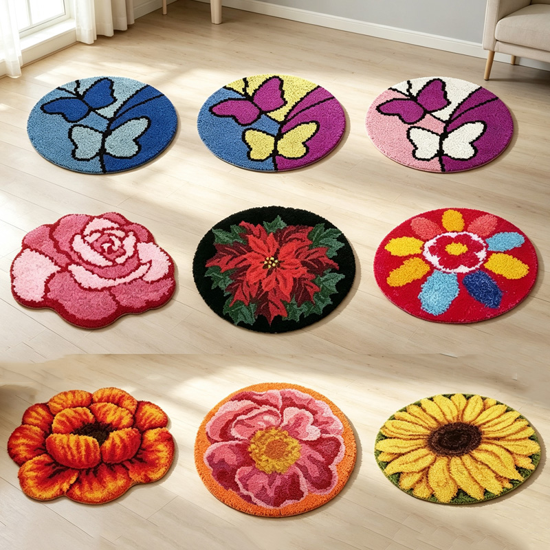 Flower Carpet Latch Hook Rug K - Printed Embroidery Kit ulasan dan harga
