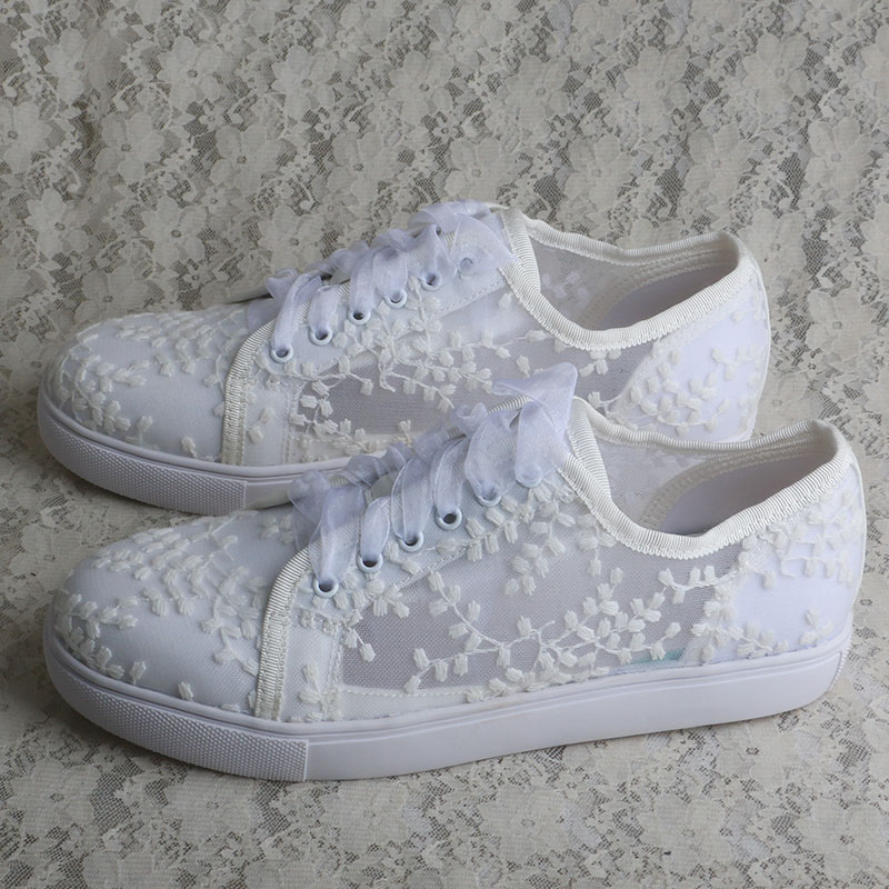 Wedopus White Sneakers for Wom - Embroidery White ulasan dan harga