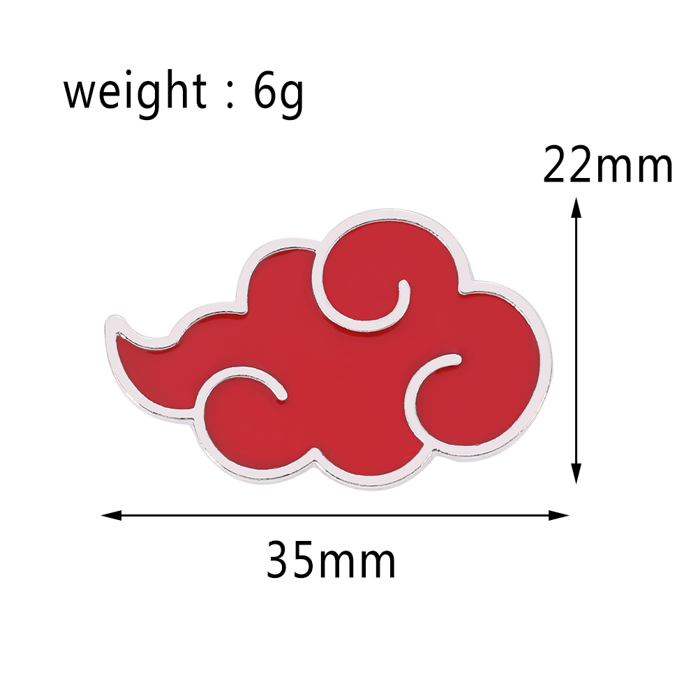 Naruto Akatsuki Brooch Pin Kon - Embroidery Red ulasan dan harga