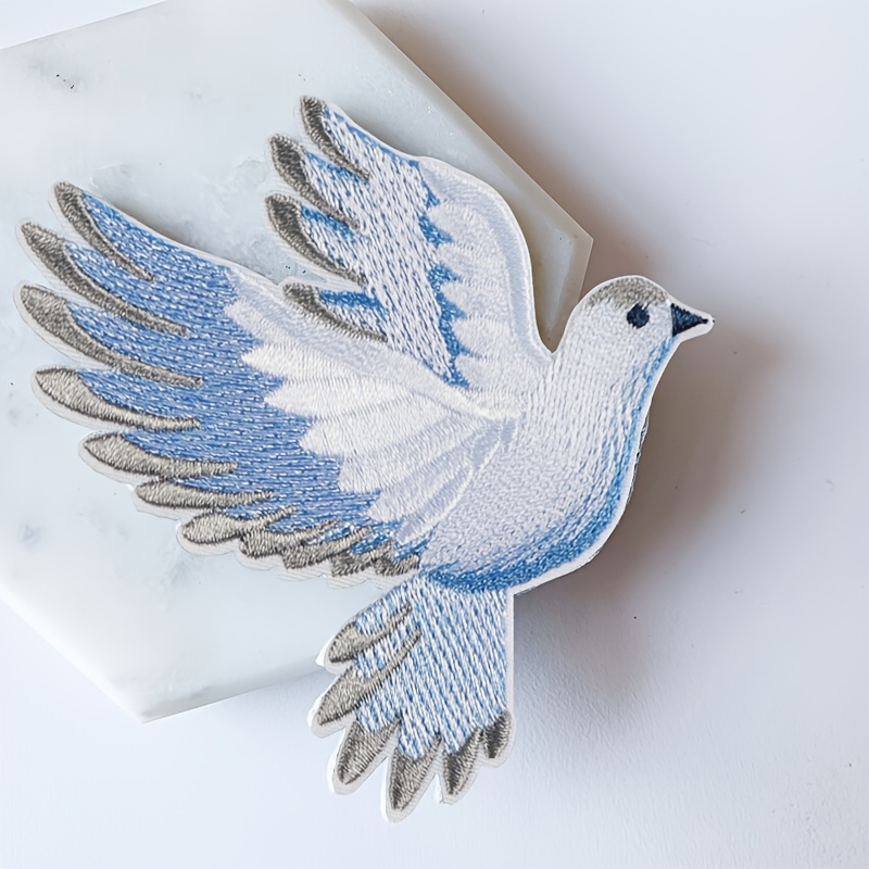 1pc blue-white gradient dove e - Embroidery Meaning ulasan dan harga