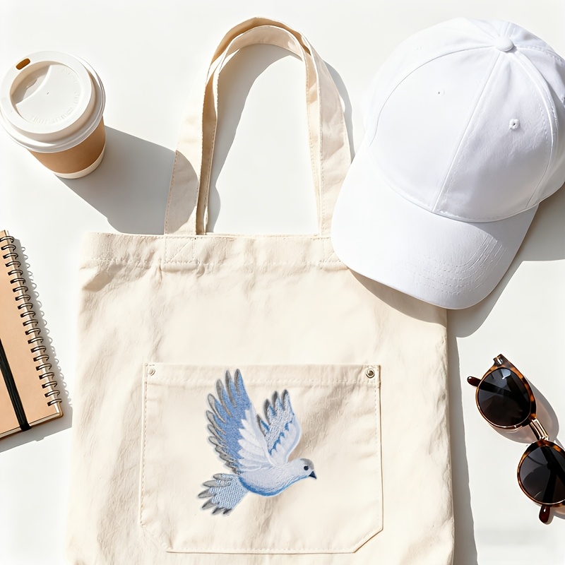 1pc blue-white gradient dove e - Embroidery Meaning ulasan dan harga