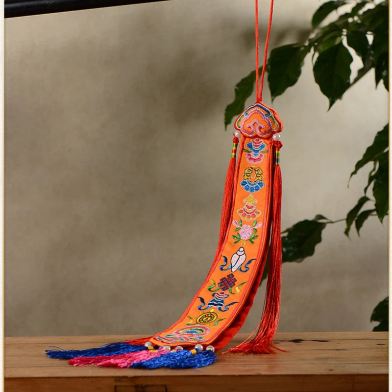 Tibetan Ribbon Flags Nepal Han - Embroidery Red ulasan dan harga