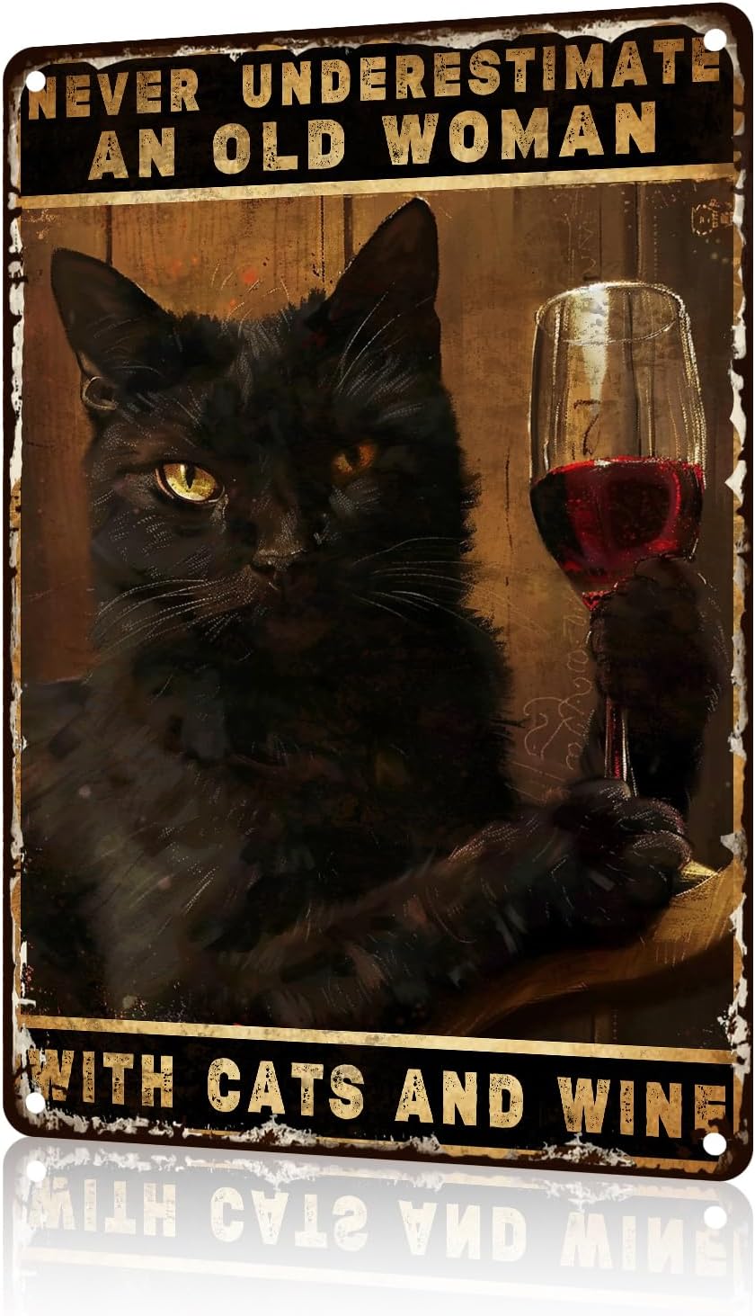 Black Cat Metal Tin Sign - Fun - Embroidery Wall Art ulasan dan harga
