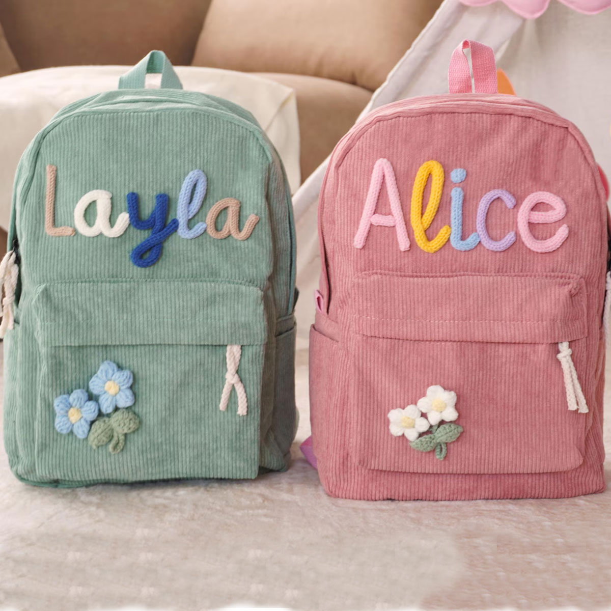 Unisex Personalized Corduroy B - Embroidery Initials Designs ulasan dan harga