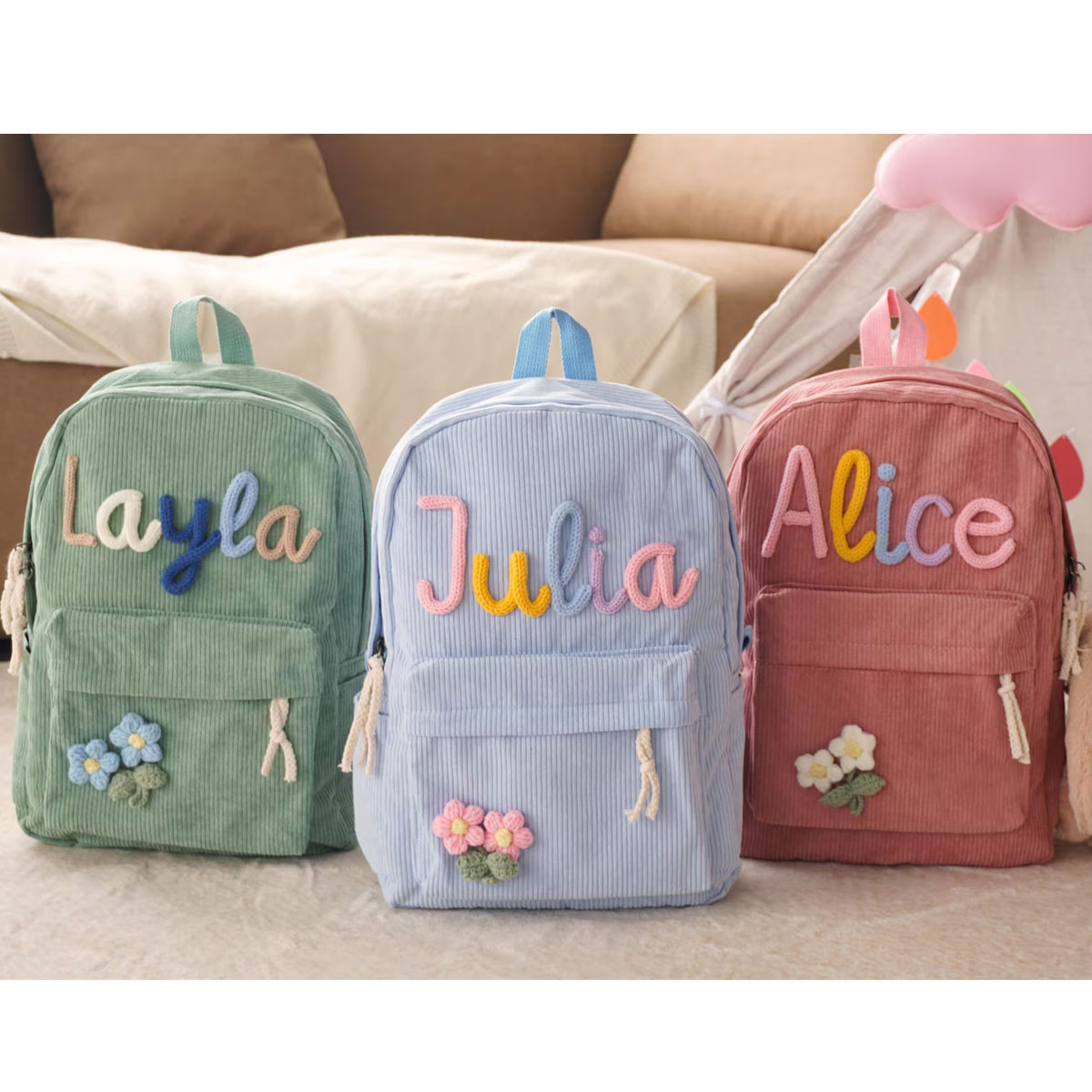 Unisex Personalized Corduroy B - Embroidery Initials Designs ulasan dan harga