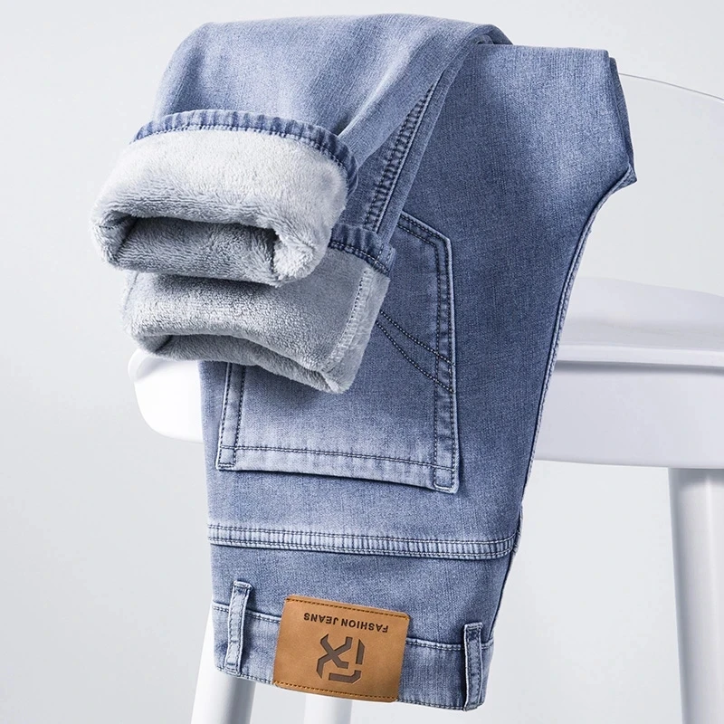 Winter Fleecy Thickened Warm J - Embroidery On Jeans ulasan dan harga