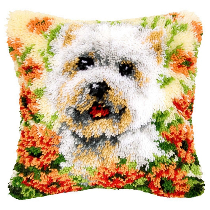 Animal Wolf Pattern Latch Hook - Printed Embroidery Kit ulasan dan harga