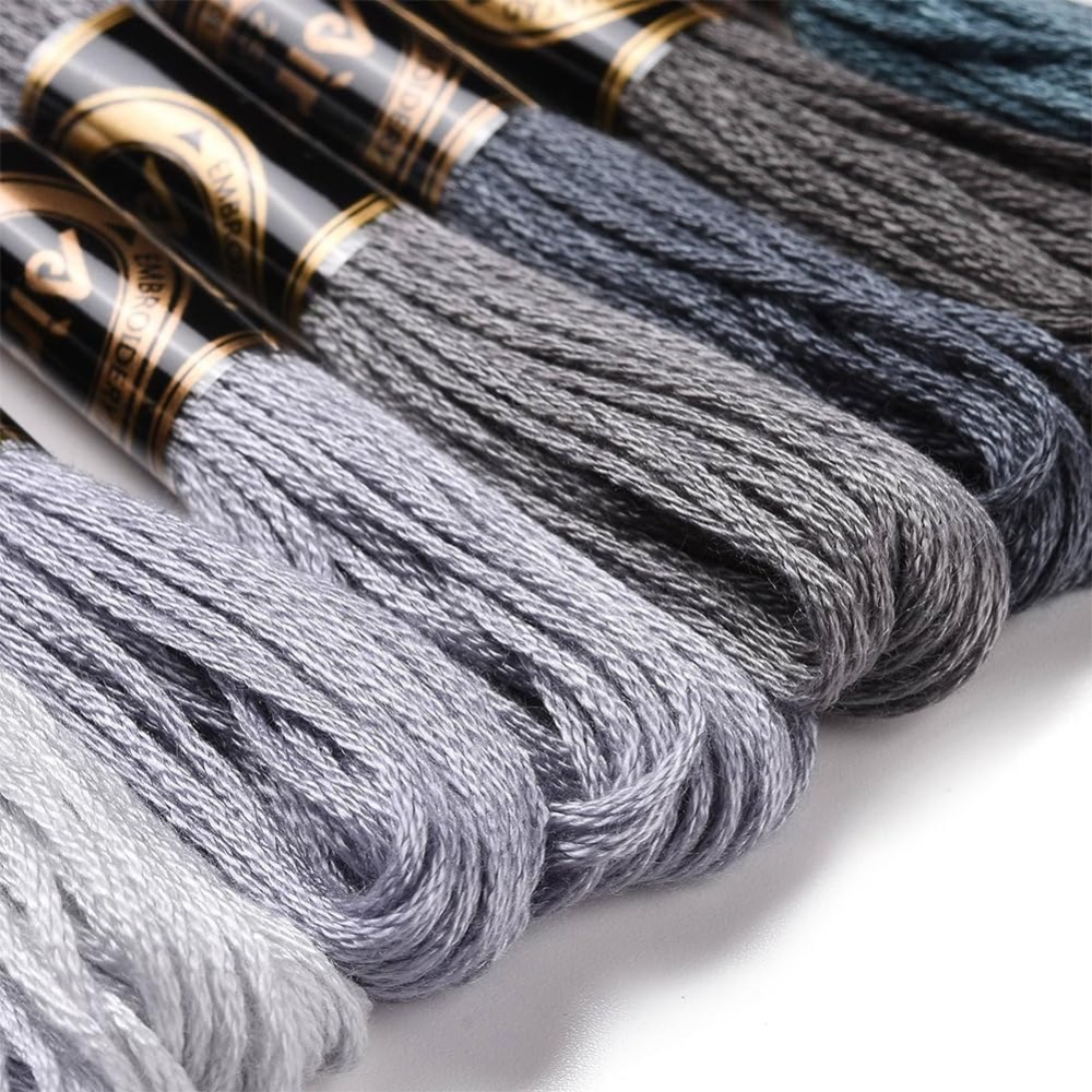 8 Skeins 70 Yards Grey Friends - Embroidery Handicraft ulasan dan harga
