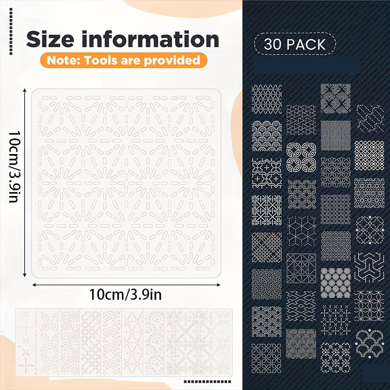30Pcs Embroidery Templates DIY - Embroidery Meaning ulasan dan harga