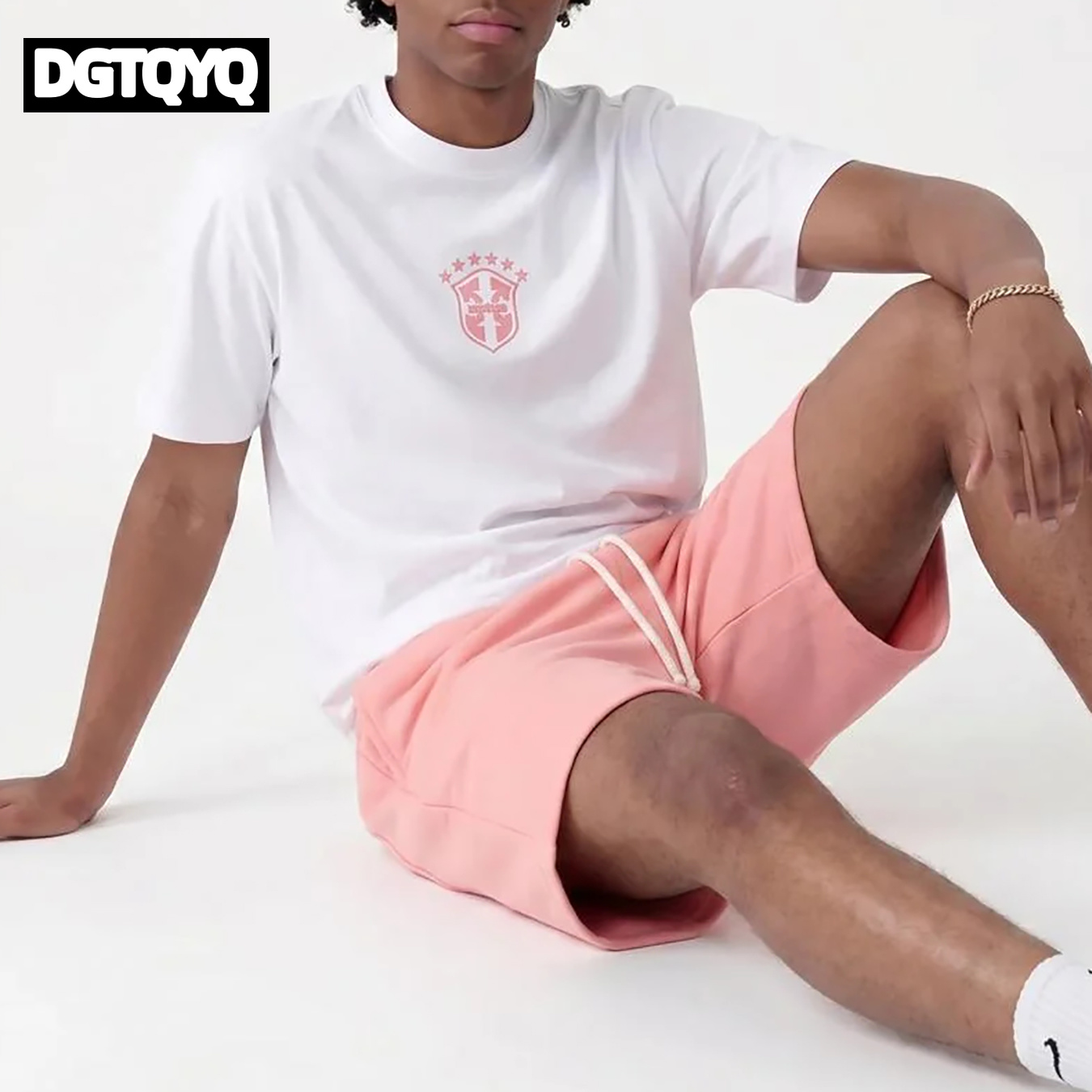 Man's Summer New Pink Embroide - Embroidery Shirt ulasan dan harga