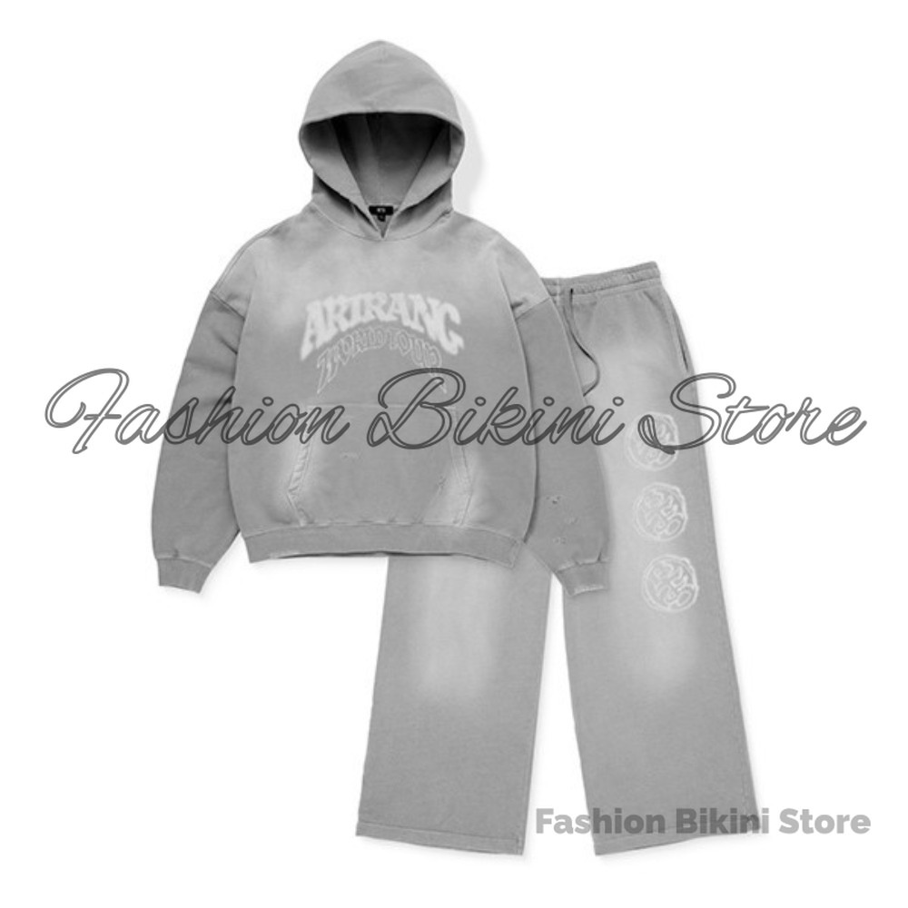 NEW Washed Grey Retro Hoodie 3 - Embroidery Cotton ulasan dan harga