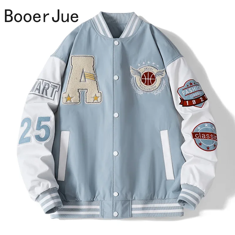 Varsity Baseball Bomber Jacket - Embroidery Letter N ulasan dan harga