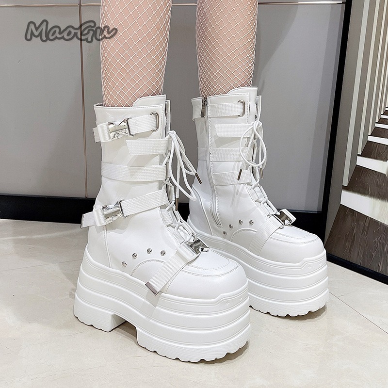 Fashion Design Super High Wome - Embroidery White ulasan dan harga