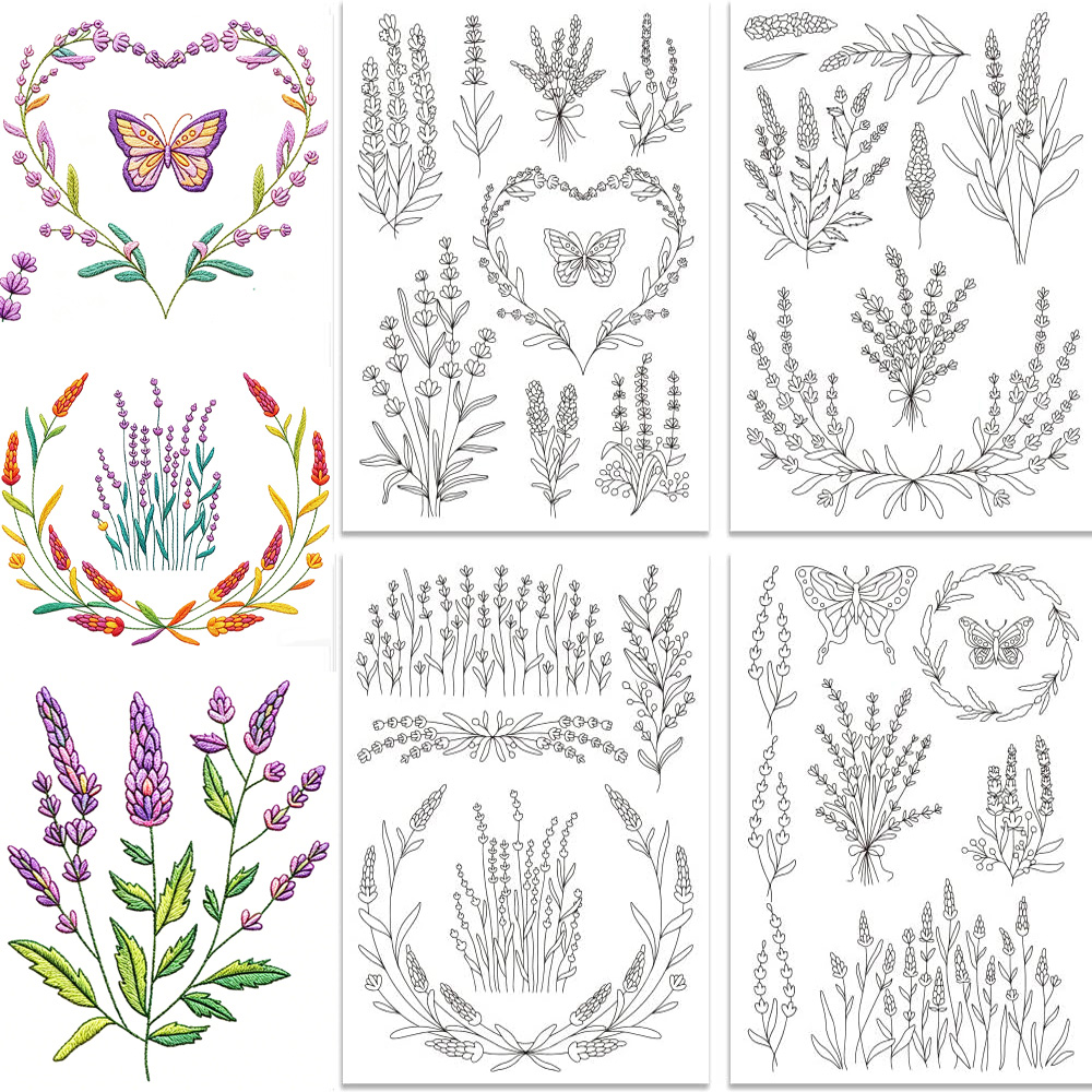 Lavender Flower Butterfly Wate - Embroidery Meaning ulasan dan harga