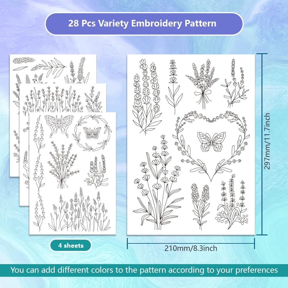 Lavender Flower Butterfly Wate - Embroidery Meaning ulasan dan harga