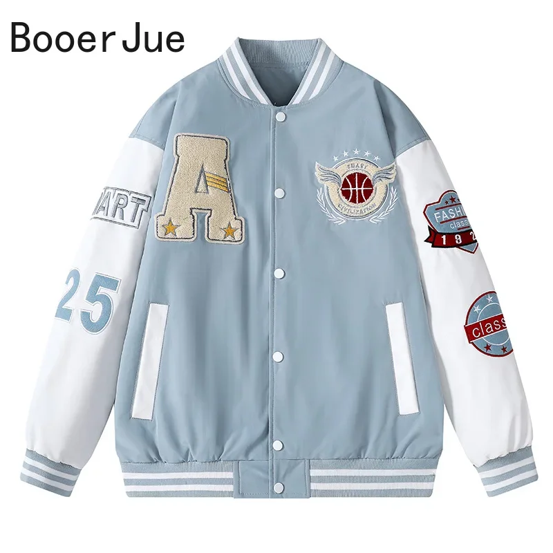 Streetwear Women Unisex Colleg - Embroidery Letter N ulasan dan harga