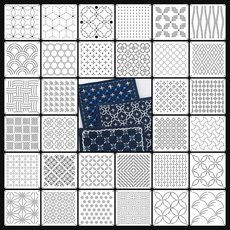 9/32Pcs Sashiko Embroidery Tem - Embroidery Handicraft ulasan dan harga