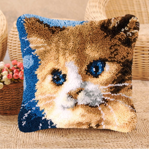Cat Series Latch Hook Kit Mats - Printed Embroidery Kit ulasan dan harga