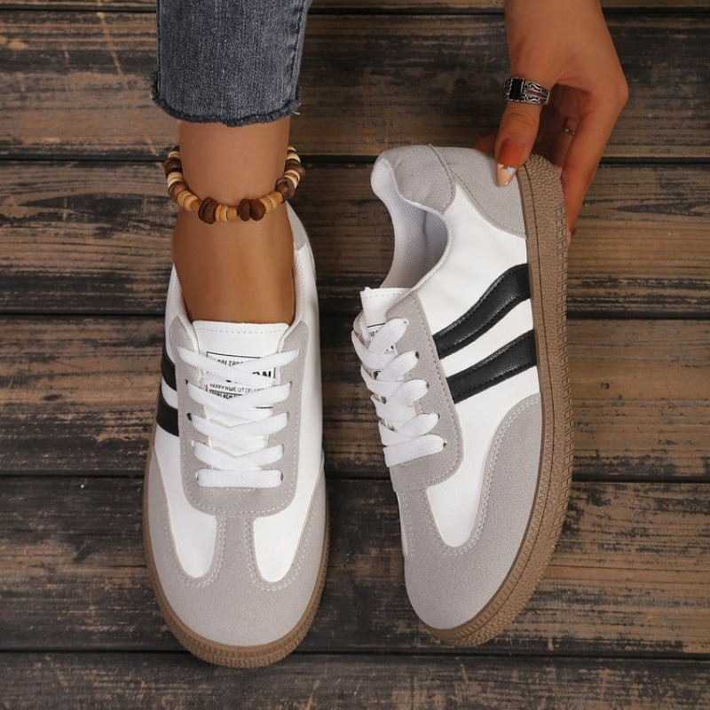 Women's Lace Up Fashion Casual - Embroidery White ulasan dan harga
