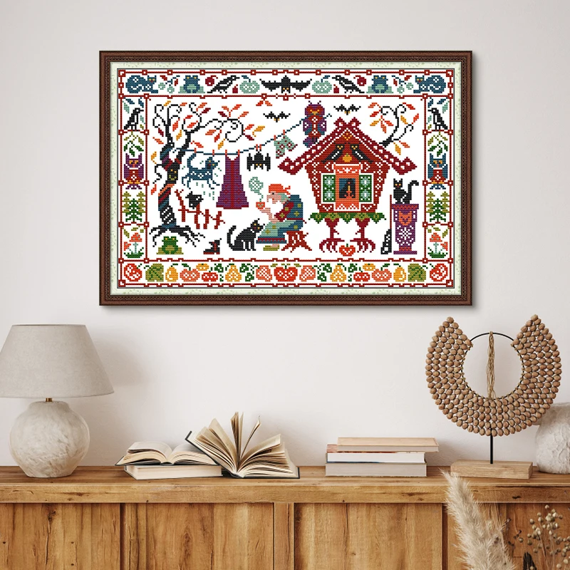 Joy Sunday Halloween Pre-Print - Printed Embroidery Kit ulasan dan harga