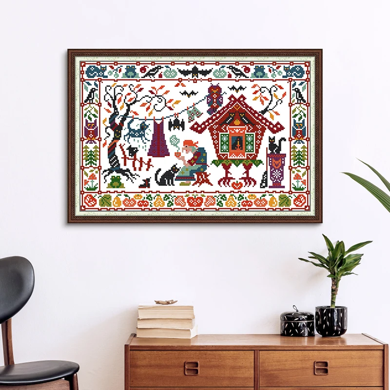 Joy Sunday Halloween Pre-Print - Printed Embroidery Kit ulasan dan harga