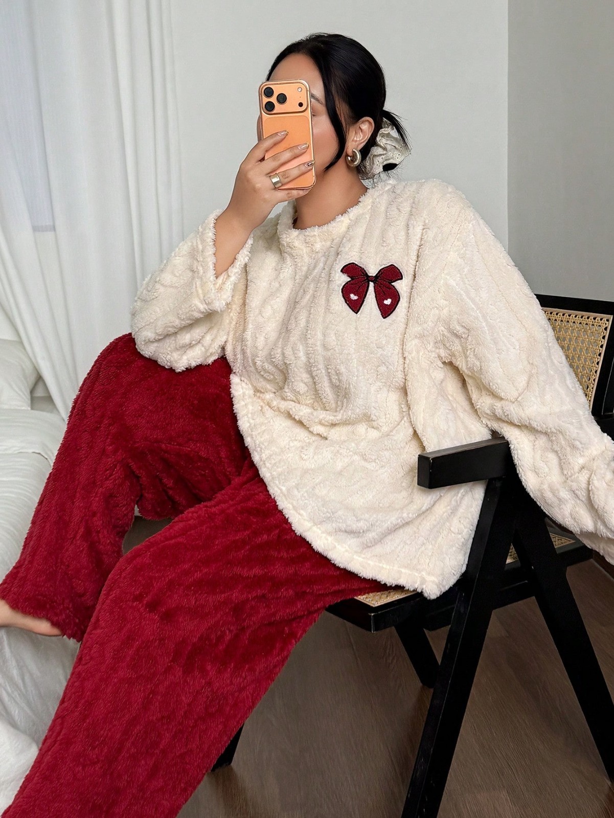 Plus Size 1XL-5XL Women Autumn - Embroidery Red ulasan dan harga