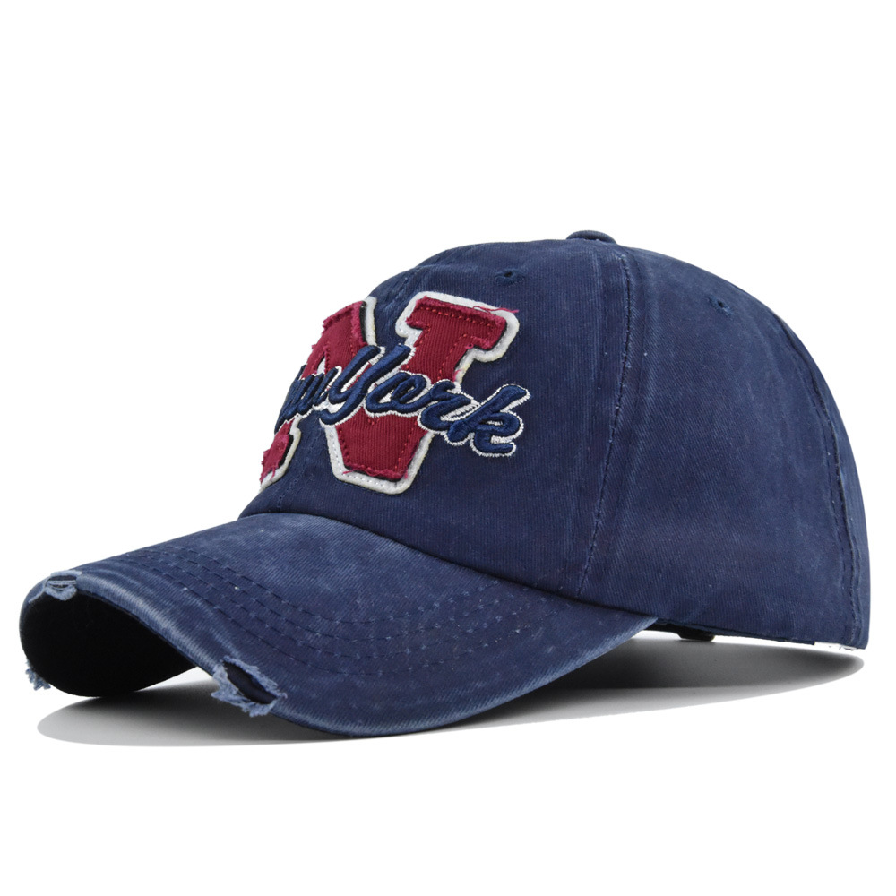 Vintage Washed  Baseball Cap F - Embroidery Letter N ulasan dan harga