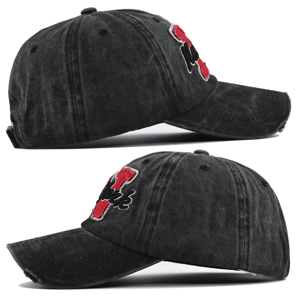 Vintage Washed  Baseball Cap F - Embroidery Letter N ulasan dan harga