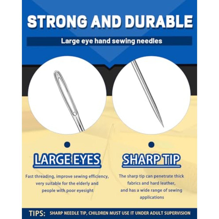 Large Eye Sewing Needles, 7 Si - Embroidery Needles ulasan dan harga